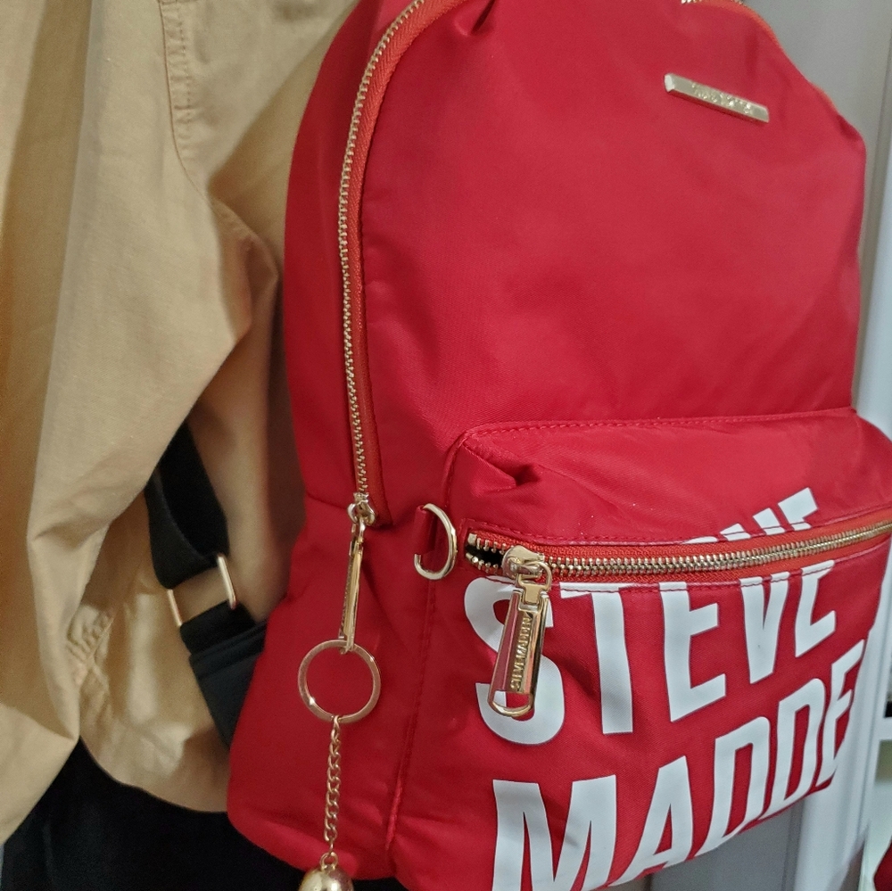 STEVE MADDEN RED MINI FORCE WOMEN'S TRAVEL BACK PACK BAG - Picture 5 of 12